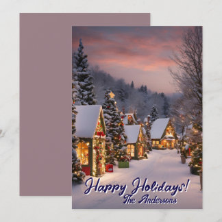 Weihnachten 2 Dorf, Happy Holidays, Weihnachtskart Einladung