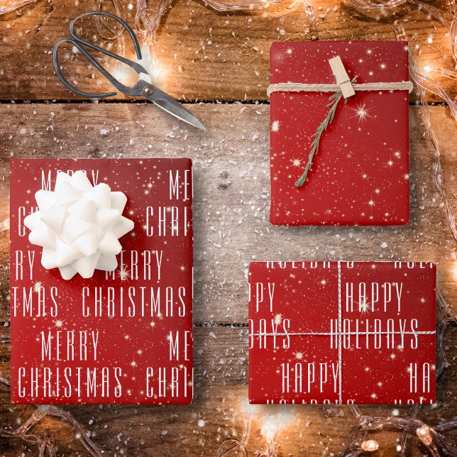 Weihnachten 2 Editierbare Grüße Rot Weiß Geschenkpapier Set (Von Creator hochgeladen)