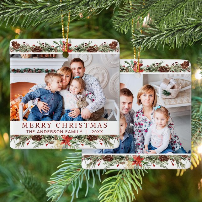 Weihnachten 2 Foto Rustikales Botanisches Wald Keramikornament (Von Creator hochgeladen)