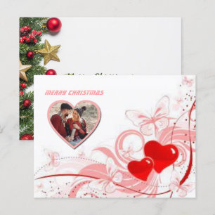 Weihnachten 2 Fotos Postkarte
