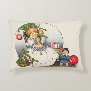 Weihnachten, 2 Viktorianische Kinderbilder Dekokissen