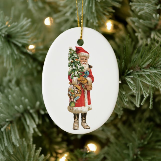 Weihnachten, 2 Weihnachtsmann Die Bilder schneiden Keramik Ornament (Baum)