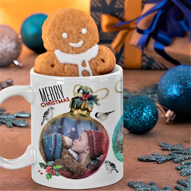 Weihnachten 3-Foto Collage Einzigartiger Familiene Kaffeetasse (Von Creator hochgeladen)