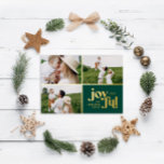 Weihnachten 3 Foto Moderne Grüne Folie Ferienkarte Folien Feiertagskarte<br><div class="desc">Weihnachten 3 Foto moderne Typografie grünen Ferienkarte. Stilvolles grafisches minimales Design,  Teil einer Kollektion. In anderen Farben erhältlich.</div>