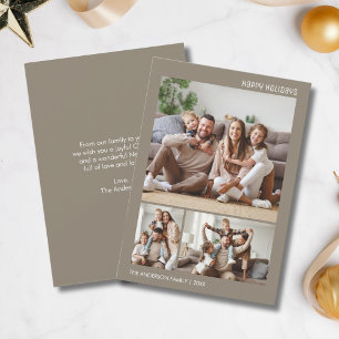 Weihnachten 3 Fotos Collage Minimalistisch Taupe