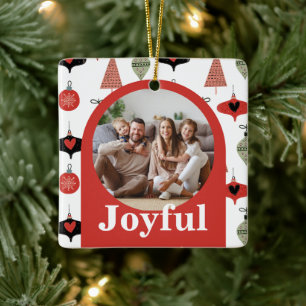 Weihnachten 4 Familienfoto Collage Red Arch Keramikornament