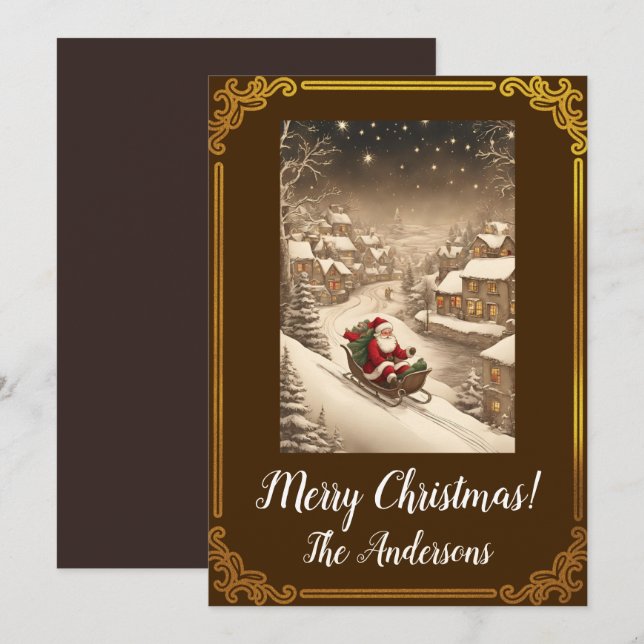 Weihnachten 4 Frohe Weihnachten! Weihnachtskarte Einladung (Vorne/Hinten)