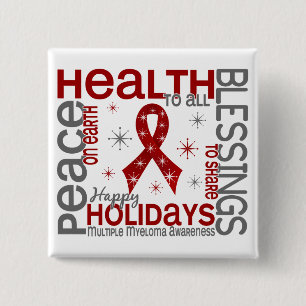 Weihnachten 4 Myeloma-Schneeflocken Button