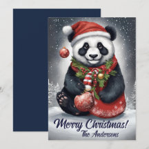 Weihnachten 4 Panda, Happy Holidays, Weihnachtskar