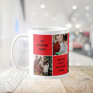 Weihnachten 5 Foto-Collage Familie Foto Feiertag Kaffeetasse