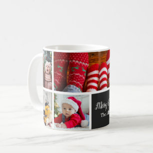 Weihnachten 5 Foto Collage mit Familienname, schwa Kaffeetasse