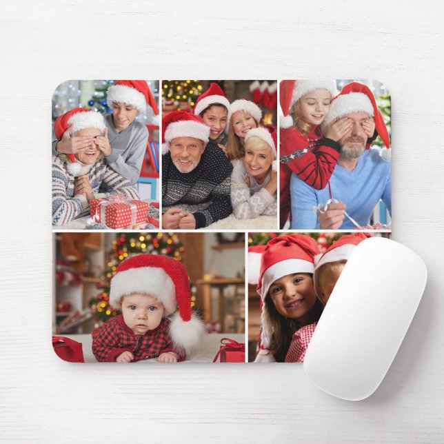 Weihnachten 5 FotoCollage Personalisiert Mousepad (Von Creator hochgeladen)