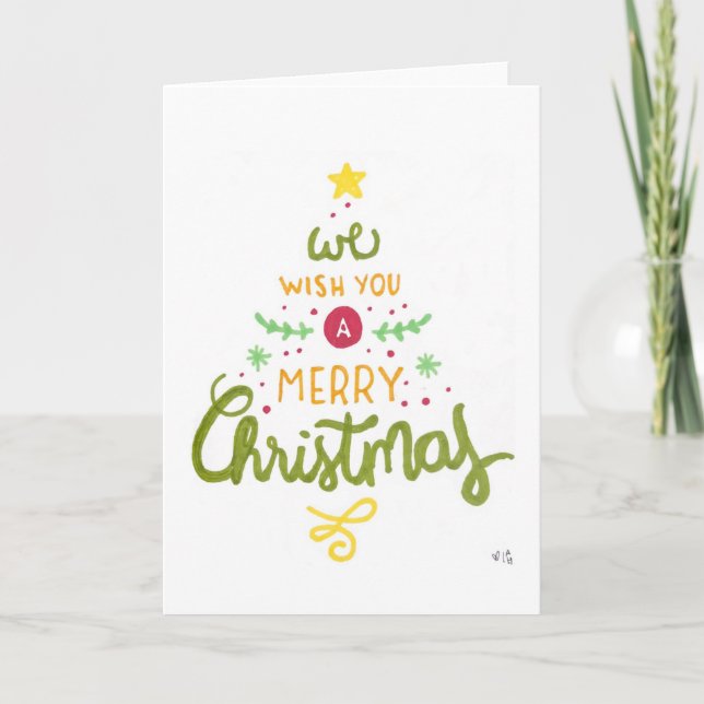 Weihnachten 5 Wir wünschen Ihnen einen schönen Wei Dankeskarte (Vorderseite)