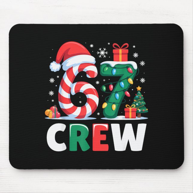 Weihnachten 67 Crew Brainrot Lustige Candy Cane Li Mousepad (Vorne)