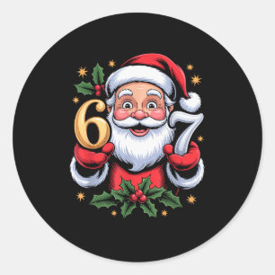 Weihnachten 67 Lustiges Xmas Six Seven Hässlicher Runder Aufkleber