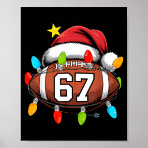 Weihnachten 67 Meme Football Santa Hut Lustiges Xm Poster