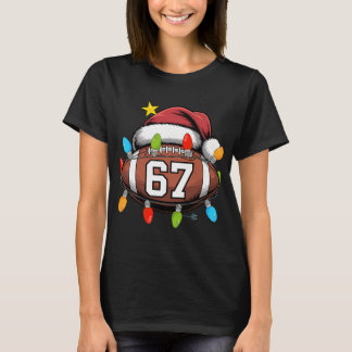 Weihnachten 67 Meme Fußball Santa Hut Lustiges Xma T-Shirt