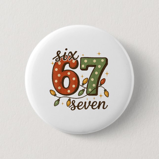 Weihnachten 67 Meme Six Seven 6-7 Lustiger Interne Button (Vorderseite)