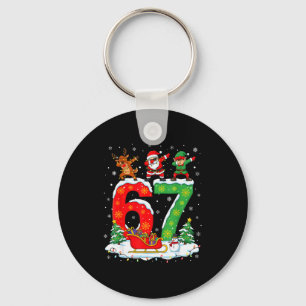 Weihnachten 67 Six Seven Meme Gen Alpha Rentier Sa Schlüsselanhänger