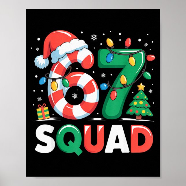 Weihnachten 67 Squad Lustige Candy Cane Lichter Ur Poster (Vorne)