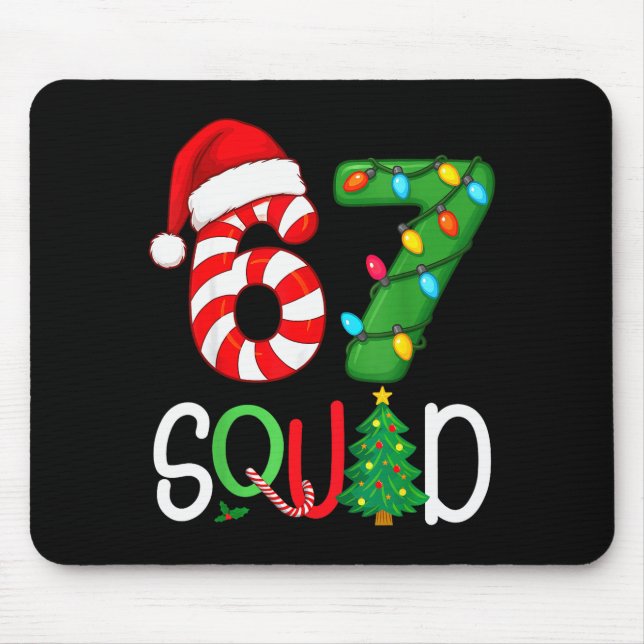 Weihnachten 67 Squad Lustiger Candy Cane und Licht Mousepad (Vorne)