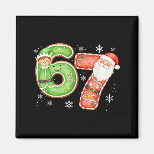 Weihnachten 6 7 Sechs Sieben Lustig 67 Meme Santa Magnet