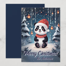 Weihnachten 6 Panda, Happy Holidays, Weihnachtskar
