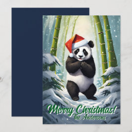 Weihnachten 7 Panda, Happy Holidays, Weihnachtskar Einladung