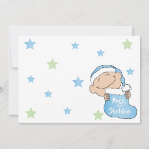 Weihnachten 7" x 5" Baby BlueVielen Dank für Ihre Einladung