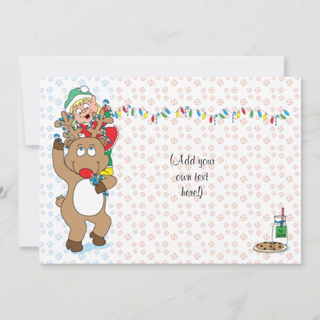 Weihnachten 7" x 5" Party Einladung/Wohnung Einladung (Vorderseite)