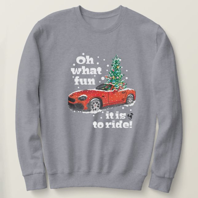Weihnachten Abarth 124 Spider Fun Ride Sweatshirt (Design vorne)
