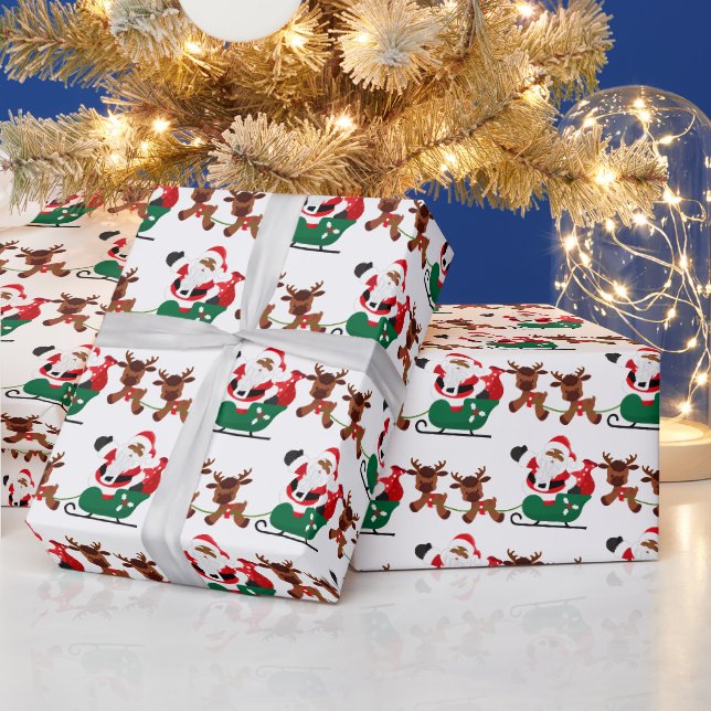 Weihnachten Afrikanischer Weihnachtsmann Geschenkpapier (Feiertage)