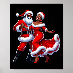 Weihnachten Afrikanischer Weihnachtsmann Mrs Claus Poster