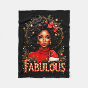 Weihnachten Afroamerikanisch Melanin Afro Schlitte Fleecedecke