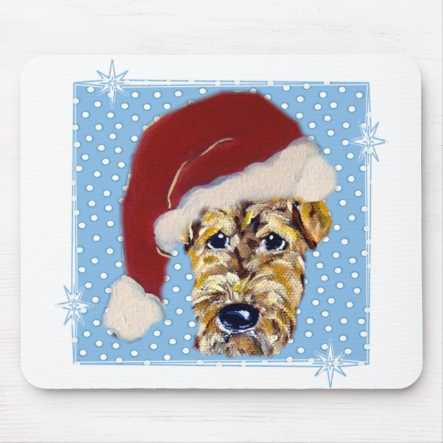 Weihnachten Airedale Mousepad (Vorne)