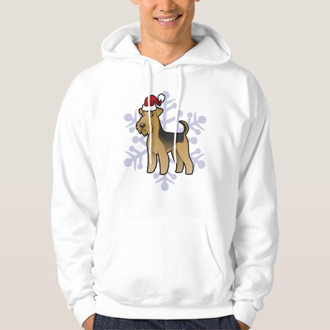 Weihnachten Airedale Terrier/Waliser Terrier Hoodie (Vorderseite)