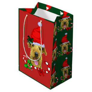 Weihnachten Airedales Terrier Mittlere Geschenktüte