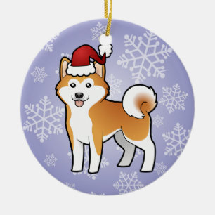 Weihnachten Akita Inu/Shiba Inu Keramikornament