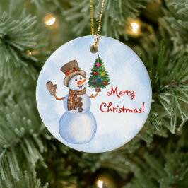Weihnachten Akrylornament für Baum mit Schneemänne Keramik Ornament