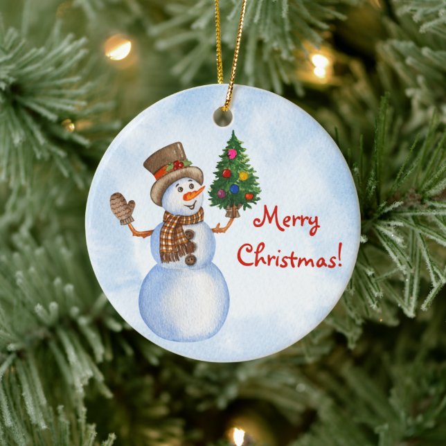 Weihnachten Akrylornament für Baum mit Schneemänne Keramik Ornament (Baum)