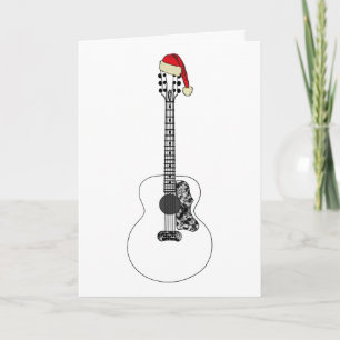Weihnachten Akustikgitarre Kunst Lustige Festliche Karte