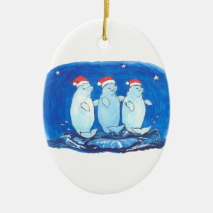 Weihnachten Alaska Wildlife Oval Ornament