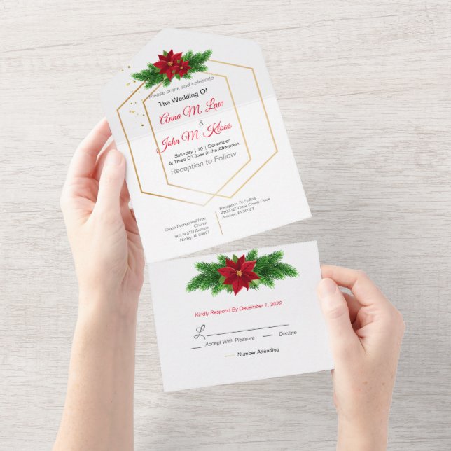 Weihnachten alles in einem all in one einladung (Abreißen)