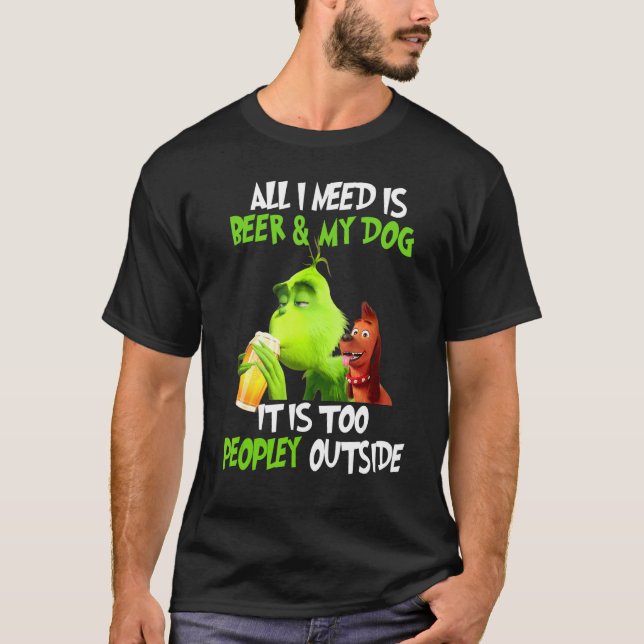 Weihnachten alles, was ich brauche, ist Bier und m T-Shirt (Vorderseite)