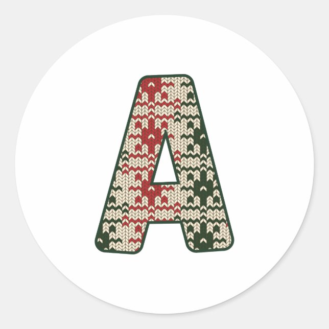 Weihnachten Alphabet (1) Runder Aufkleber (Vorderseite)