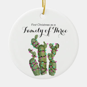 Weihnachten als Familie der drei Keramik Ornament