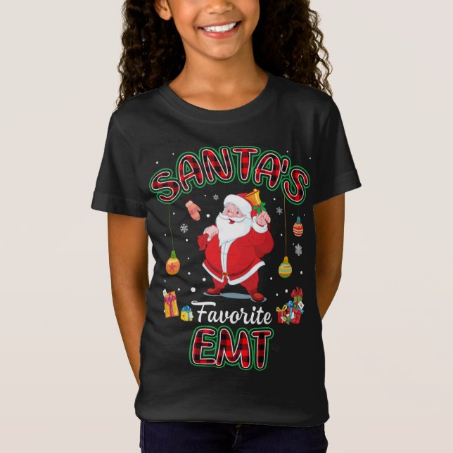 Weihnachten als Favorit des Weihnachtsmanns Karier T-Shirt (Vorderseite)