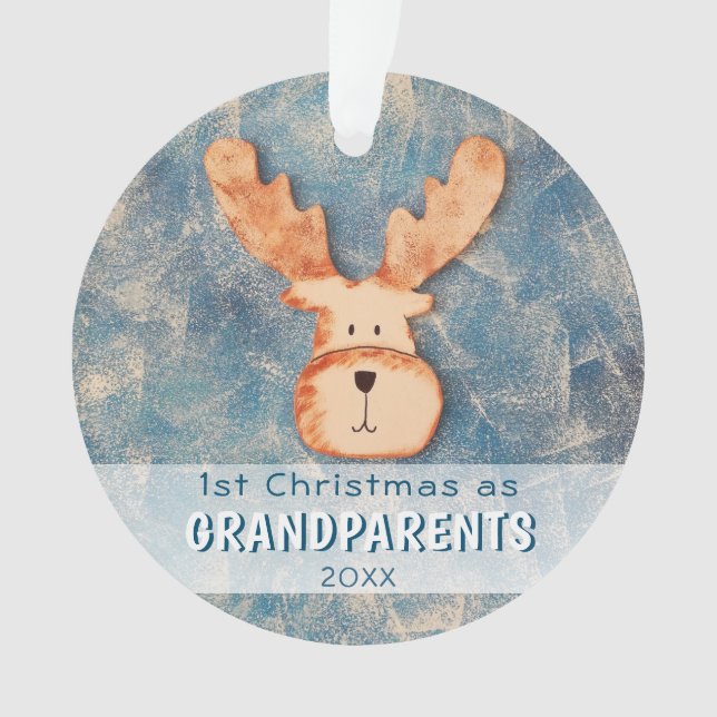 Weihnachten als Großeltern Niedlich Hirschurlaub Ornament (Vorderseite)