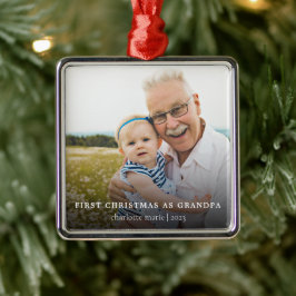 Weihnachten als Großvater Elegantes Foto Urlaub Ornament Aus Metall