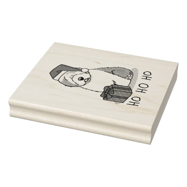 Weihnachten - Alte englische Schafhunde (Grau 1) N Gummistempel (Stempel)
